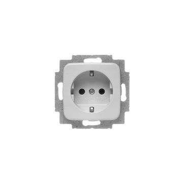 ABB Busch-Jaeger inbouw stopcontact met randaarde 1-voudig - alpin wit (2CKA002011A2555)