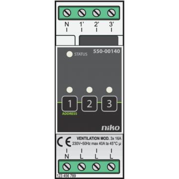 Niko ventilatiemodule 3-standen opbouw - Home Control (550-00140)