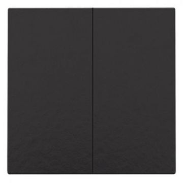 Niko afwerking voor dubbele elektronische schakelaar of drukknop - Pure Bakelite Piano Black (200-31004)
