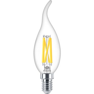 PHILIPS LEDlamp filament helder kaars E14 warmwit 2700K 3,4W 407lm dimbaar (44949700)