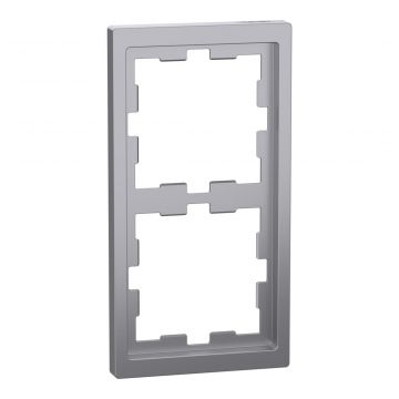 Merten by Schneider Electric afdekraam 2-voudig - D-Life RVS look (MEG4020-6536)