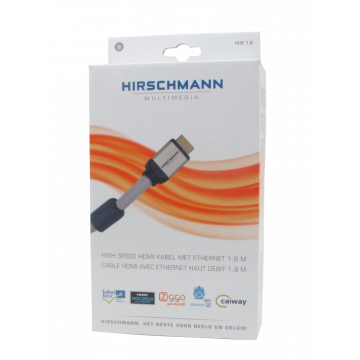Hirschmann Multimedia HDMI kabel grijs met ethernet met kabelkeur 1.8 meter (695020368)