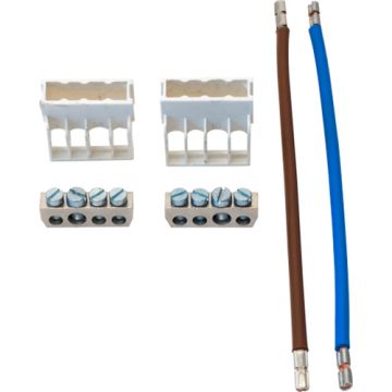 ABB Installatiedozen en -kasten renovatie aansluitset 2x 4-voudig aansluitblok en afdekkap 1x br+1xbl 4mm2 lengte155mm (0742.023 Renovatie aansluitset)