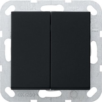 Gira tastschakelaar serie rechtstaande wip - systeem 55 zwart mat (2860005)