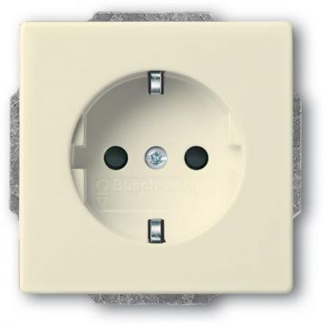ABB Busch-Jaeger stopcontact met randaarde en kinderbeveiliging schroefbevestiging - Future Linear ivoorwit (20 EUCRB-82)