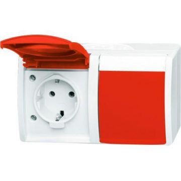 ABB Busch-Jaeger 20/2 EW/DVN-54 BUS WCD RA DUBBEL HOR ROOD KD (20/2 EW/DVN-54)