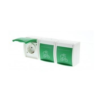 ABB Busch-Jaeger wandcontactdoos 3-voudig en geaard (MU2300/3 EBW-54 FIETS)