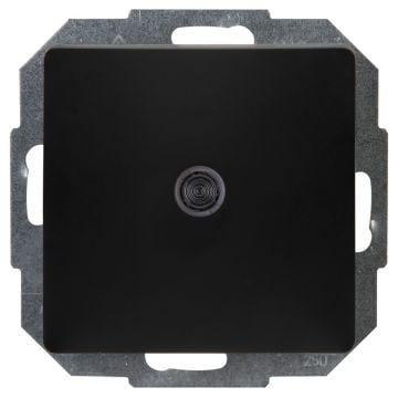 Kopp HK05 bedieningswip enkel met lens, met bevestigingsplaat - mat zwart (334698003)