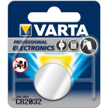 Varta knoopcel Lithium CR2032 diameter 20mm dikte 3,2 mm blister van 1 stuk (376910)