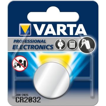 Varta knoopcel Lithium CR2032 diameter 20mm dikte 3,2 mm per stuk (376910)