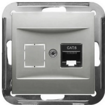 PEHA Badora aansluiting Cat. 6 1-terminal - aluminium (D 11.1858.70 UAE-C6)