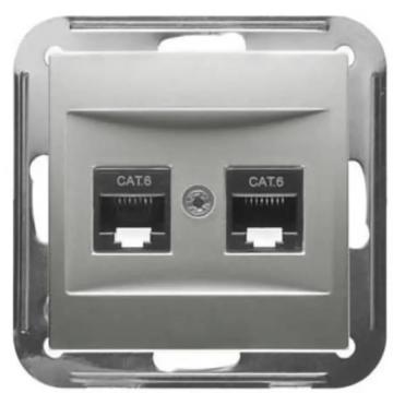 PEHA Badora aansluiting Cat. 6 2-terminals - aluminium (D 11.1858/8.70 UAE-C6)