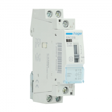 Hager magneetschakelaar 230V 16A 1 maak en 1 verbreek (ERC218)