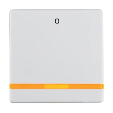 Hager Berker Q.1/Q.3/Q.7 enkele bedieningswip met lens en symbool "0" - polarwit (16246089)