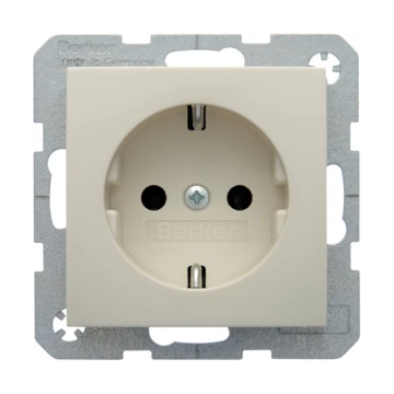Hager stopcontact met randaarde 1 voudig - S.1 crème wit glanzend (6147438982)..