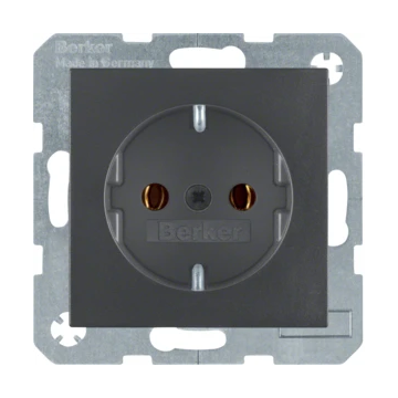 Hager Hager stopcontact met randaarde - S.1 antraciet mat (47431606)