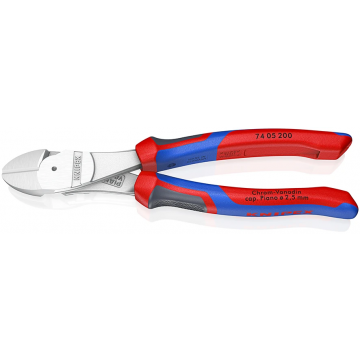KNIPEX kracht zijkniptang 200mm verchroomd met 3-comp comfort handgreep KNIPEXtend (7405200)
