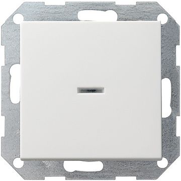 Gira drukvlakschakelaar wisselschakelaar met controlelamp - systeem 55 zuiver wit mat (013627)