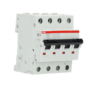 ABB installatieautomaat 3-polig + nul 50A C-kar (S203-C50NA)