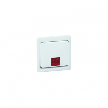 PEHA bedieningswip wisselschakelaar met rode lens - standaard crème wit (D 80.640 N GLK W)