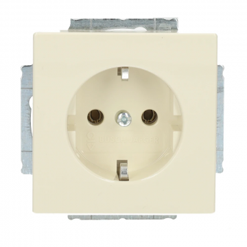 ABB Busch-Jaeger stopcontact met randaarde - Future Linear ivoorwit (20 EUCR-82-503)