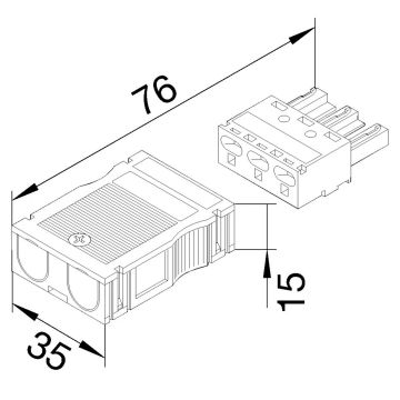 Hager G4703 TEH INGANGSCONNECTOR 3-POLIG