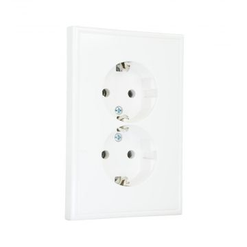 JUNG stopcontact 2-voudig met randaarde 16A 250V - LS990 alpin wit (LS5015WW)