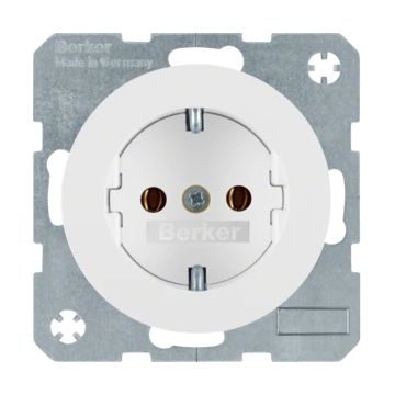 Berker wandcontactdoos met randaarde - R.1/R.3 wit (47432089)