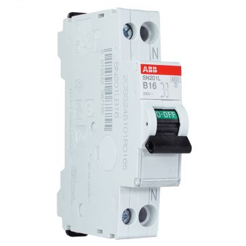 ABB installatieautomaat 1-polig+nul 16A B-kar (SN201 L-B16)