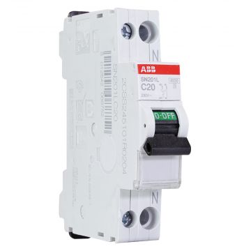 ABB installatieautomaat 1-polig+nul 20A C-kar (2CSS245101R0204)