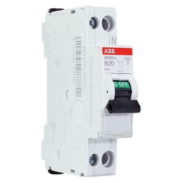 ABB installatieautomaat 1-polig+nul 20A B-kar (2CSS245101R0205)