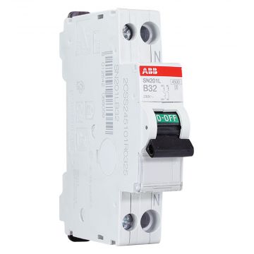 ABB installatieautomaat 1-polig+nul 32A B-kar (SN201 L-B32)