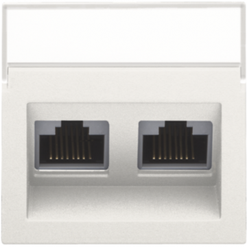 Niko centraalplaat data 2x RJ schuine uitgang - Original White (101-65400)