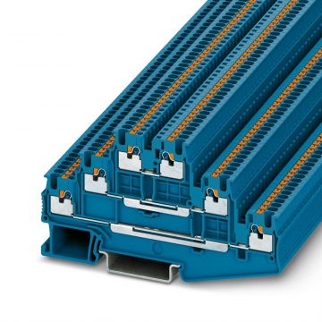 Phoenix Contact meeretage rijgklem met push-in aansluiting 1,5 mm² - blauw per 50stuks (PT 1,5/S-3L BU)