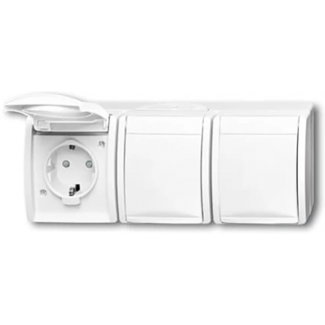 ABB Busch-Jaeger 2300/3 EBW-54 BUS WCD RA 3V HOR KD OPB IP44 (2300/3 EBW-54)