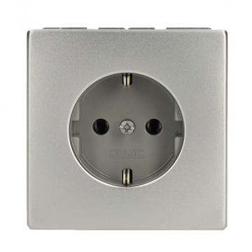 JUNG wandcontactdoos met randaarde 16A 250V - LS range edelstaal (ES1520N)