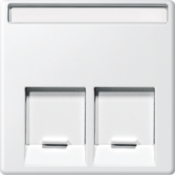 Merten by Schneider Electric systeem M centraalplaat voor RJ45 2-voudig - polarwit (MTN469919)