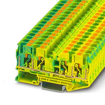Phoenix Contact rijgklem met push-in aansluiting 6 mm² - groen/geel per 50stuks (PT 6-QUATTRO-PE)