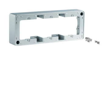 Hager Berker Q.1 opbouwbehuizing 3-voudig - aluminium (10316084)