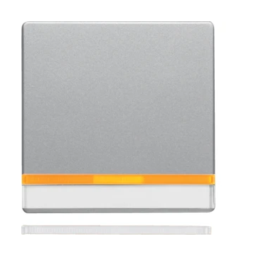 Hager Berker Q.1/Q.3/Q.7 enkele bedieningswip met lens en tekstveld - aluminium (16286084)