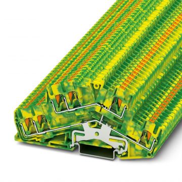 Phoenix Contact twee-etage rijgklem met push-in aansluiting 2,5 mm² - groen/geel  50  (PTTBS 2,5-TWIN-PE)