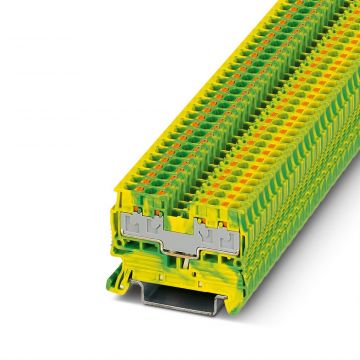 Phoenix Contact rijgklem met push-in aansluiting 2,5 mm² - groen/geel  per 50 stuks  (PT 2,5/S-QUATTRO-PE)