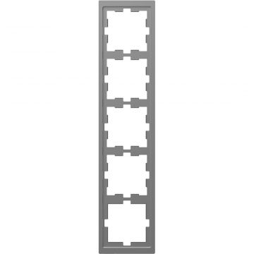 Merten by Schneider Electric D Life afdekraam 5-voudig - RVS look (MTN4050-6536)