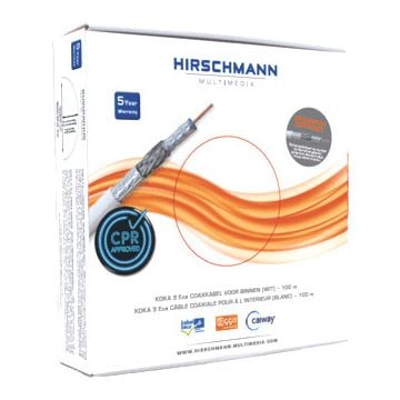 Hirschmann Multimedia KOKA 9 witte coaxkabel per 100 meter (298799801)