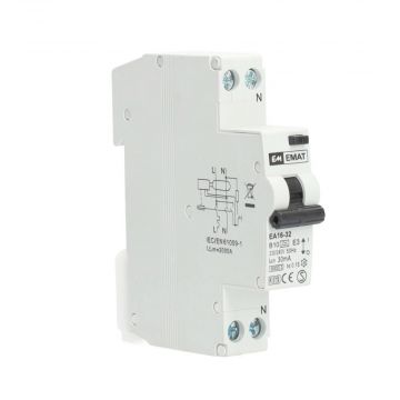 EMAT aardlekautomaat 1-polig+nul 10A B-kar 30mA (85006002)
