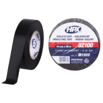 HPX isolatietape 19mm x 20 meter zwart 1stuk (IB1920)