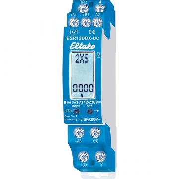 Eltako ESR12DDX-UC - Multifunctioneel Impuls-schakelrelais. 1+1 NO potentiaalvrij 16A/250V (21200302)