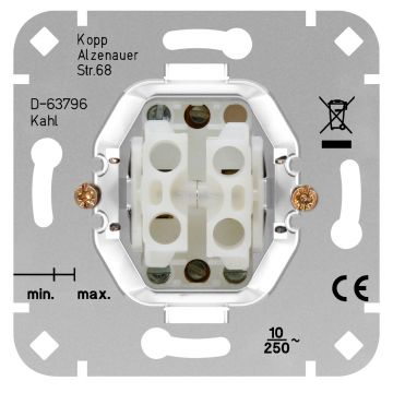 Kopp sokkel dubbele impulsschakelaar (2xNO) (503800002)