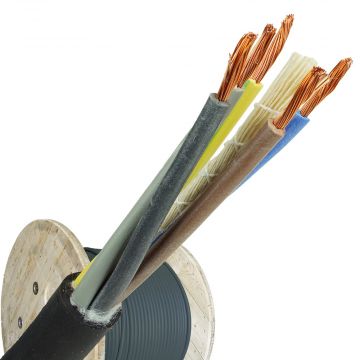 Neopreen kabel H07RNF 5x2.5 per haspel 500 meter