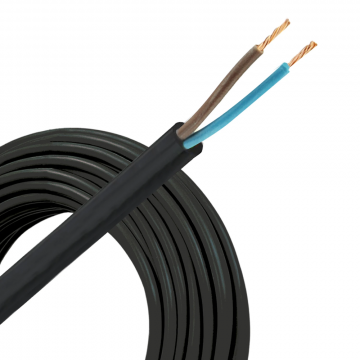Helukabel VMVL (H05VV-F) kabel 2x1mm2 zwart per rol 100 meter
